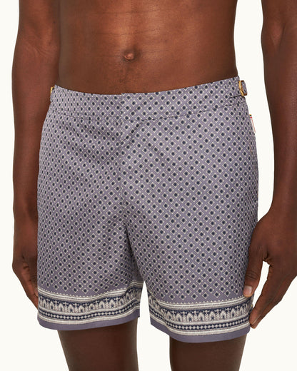 Bulldog - Taro Solmio Print Mid-Length Swim Shorts Detail