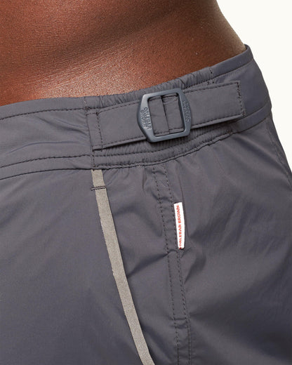 Bulldog Sport - Mens Mid-Length Swim Shorts In Piranha Grey Detail 1 View
