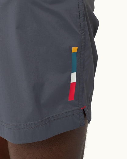 Bulldog Sport - Mens Mid-Length Swim Shorts In Piranha Grey Detail 3 View