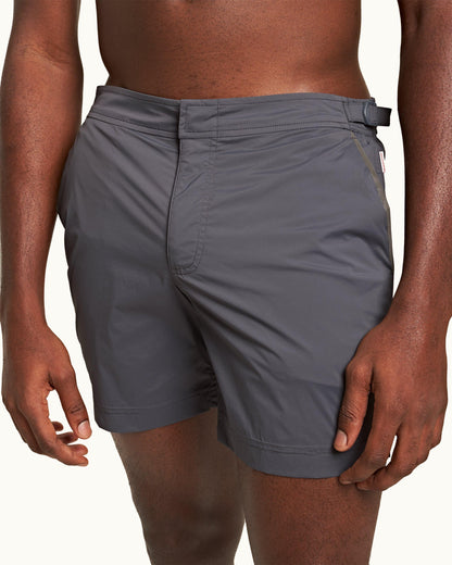 Bulldog Sport - Mens Mid-Length Swim Shorts In Piranha Grey Detail View