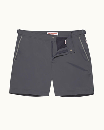 Bulldog Sport - Mens Mid-Length Swim Shorts In Piranha Grey Front View