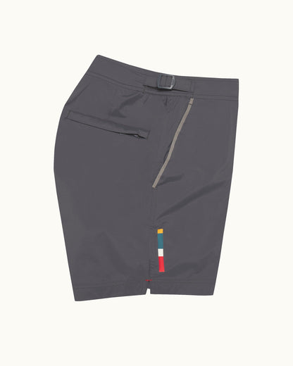 Bulldog Sport - Mens Mid-Length Swim Shorts In Piranha Grey Side View