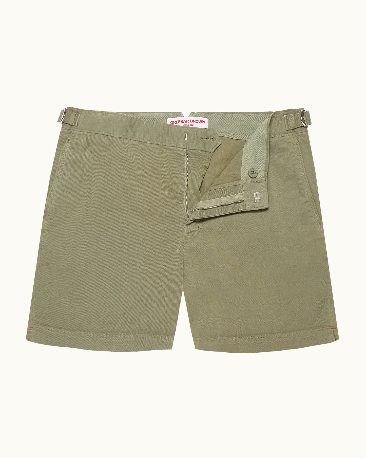 Green shorts on a white background