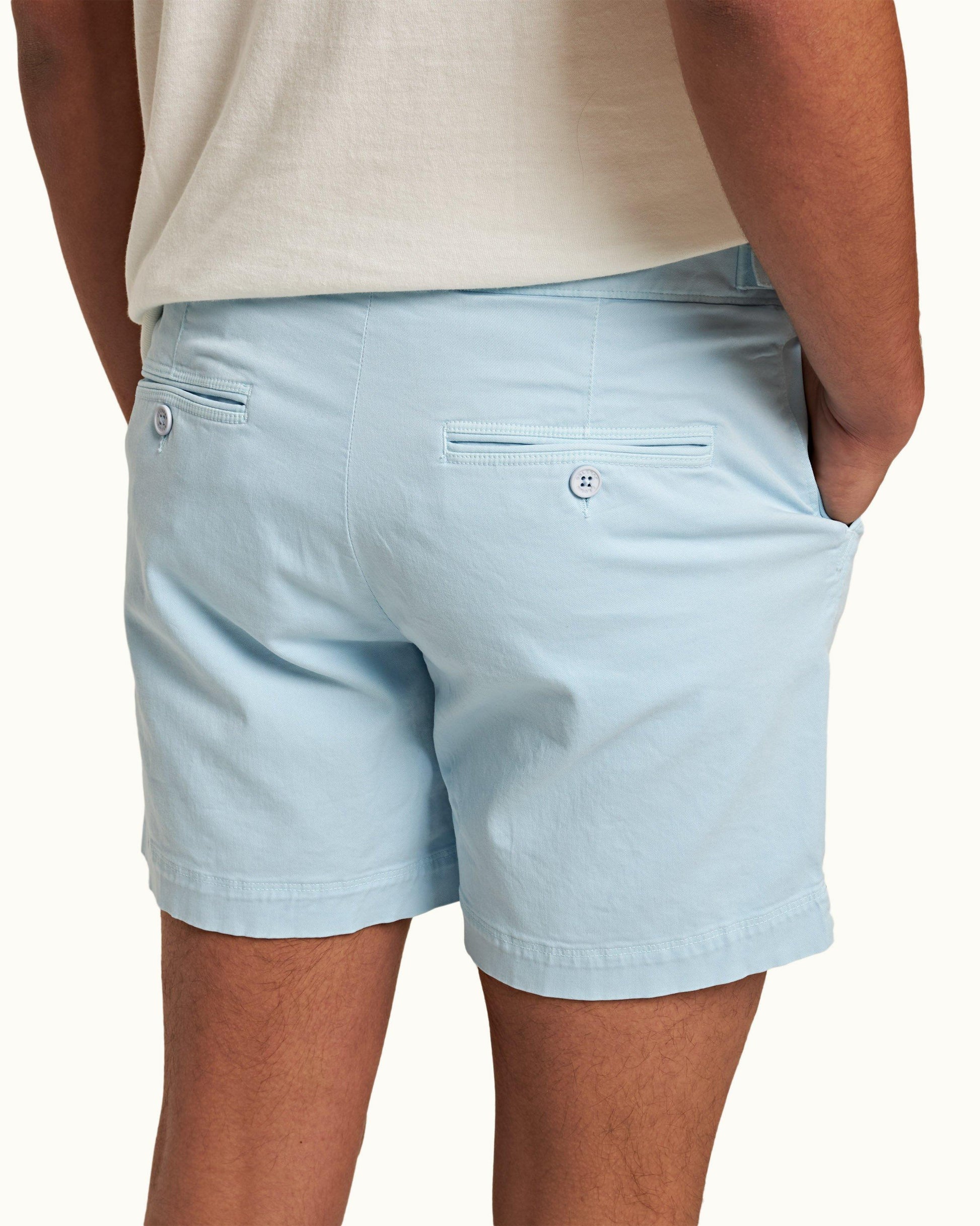 Bulldog Stretch-Cotton - Mens Island Sky Mid-Length Stretch-Cotton Shorts Detail 1 View