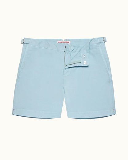 Bulldog Stretch-Cotton - Mens Island Sky Mid-Length Stretch-Cotton Shorts Front View