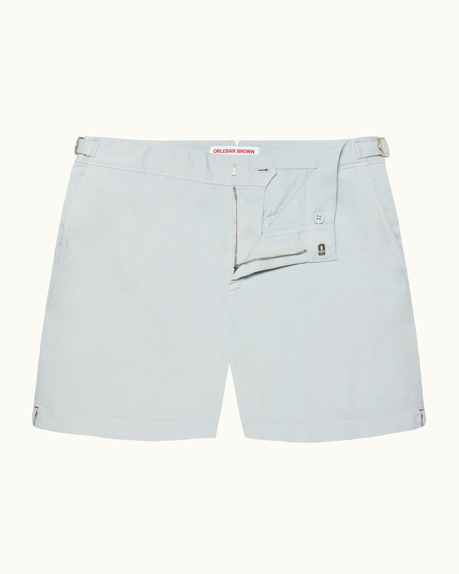 Bulldog Stretch-Cotton - Light Sky Pool Mid-Length Stretch-Cotton Shorts Front View