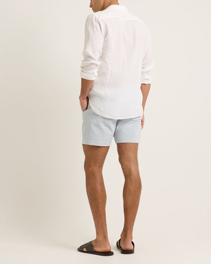 Bulldog Stretch-Cotton - Light Sky Pool Mid-Length Stretch-Cotton Shorts Model Back View