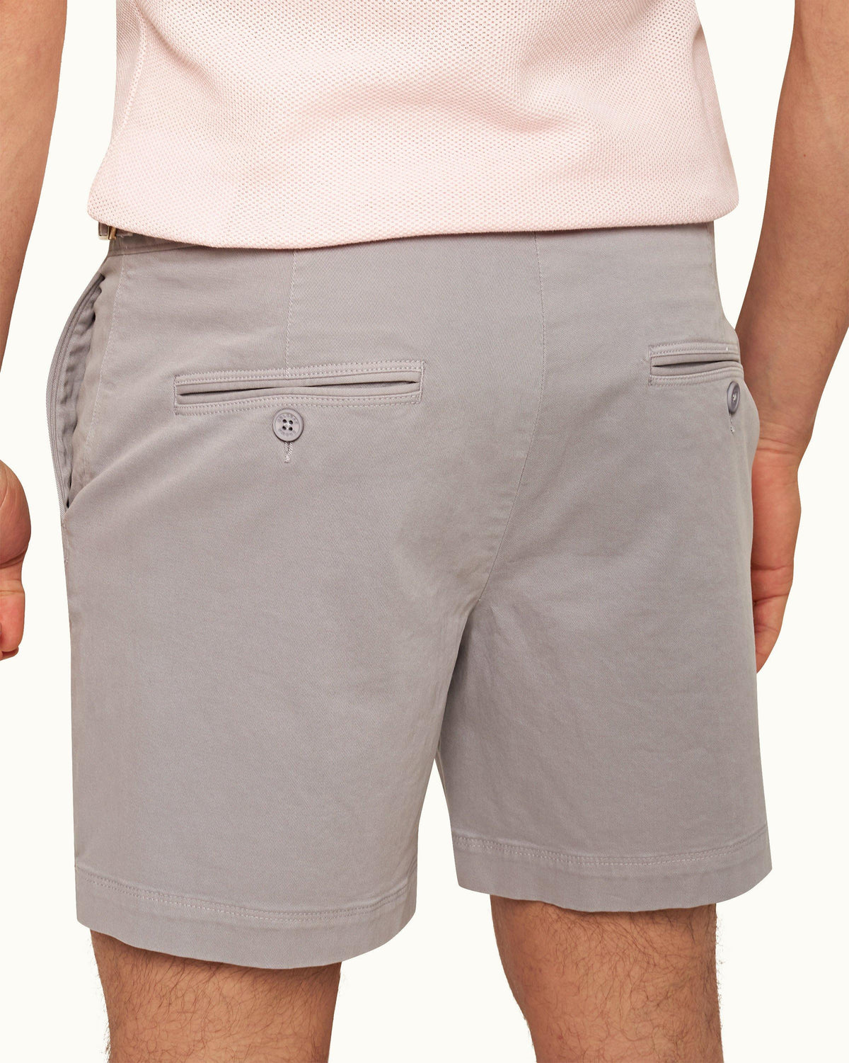 Bulldog Stretch-Cotton - Mens Powdered Slate Mid-Length Stretch-Cotton Shorts Detail 1 View