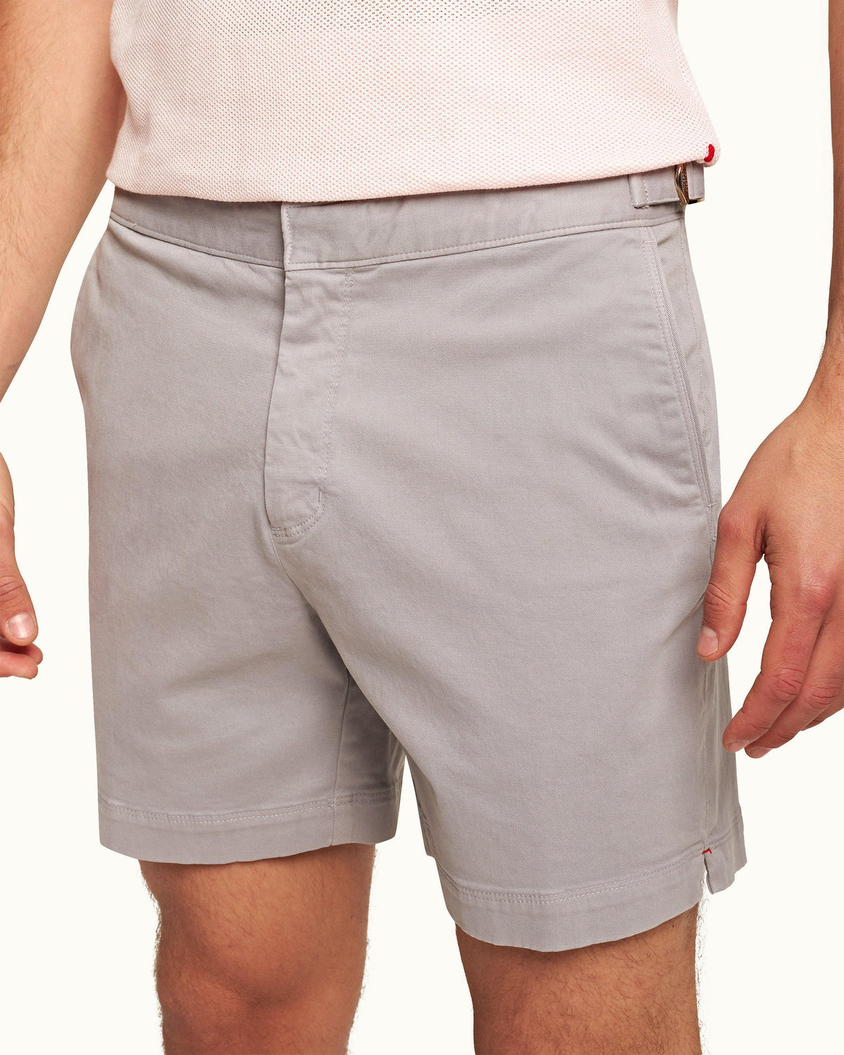Bulldog Stretch-Cotton - Mens Powdered Slate Mid-Length Stretch-Cotton Shorts Detail View