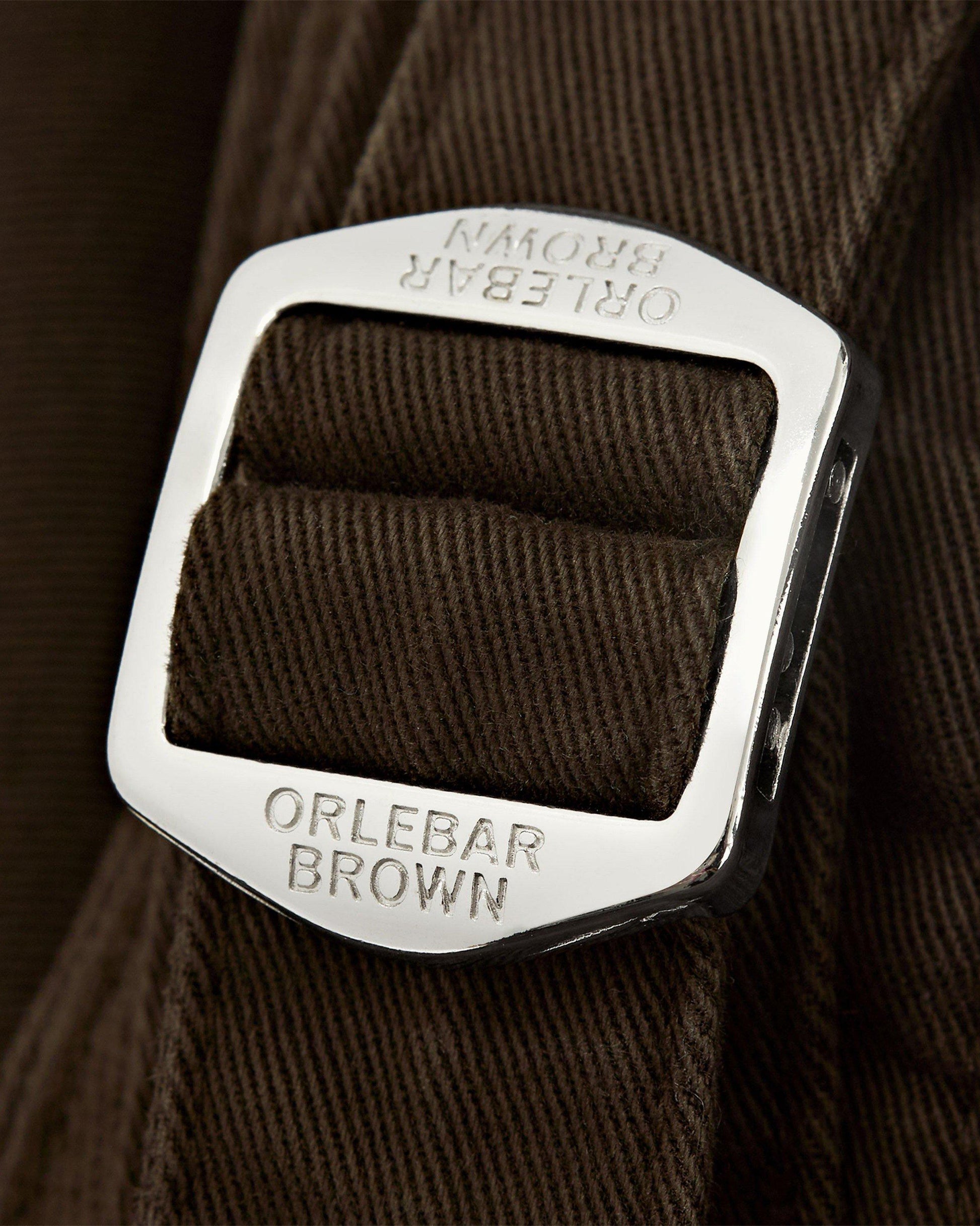 Bulldog Stretch-Cotton - Mens Truffle Mid-Length Stretch-Cotton Shorts Buckle Detail View