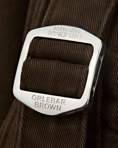 Bulldog Stretch-Cotton - Mens Truffle Mid-Length Stretch-Cotton Shorts Buckle Detail View