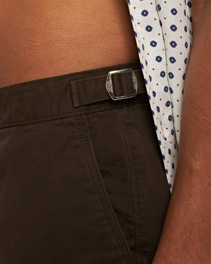 Bulldog Stretch-Cotton - Mens Truffle Mid-Length Stretch-Cotton Shorts Detail View