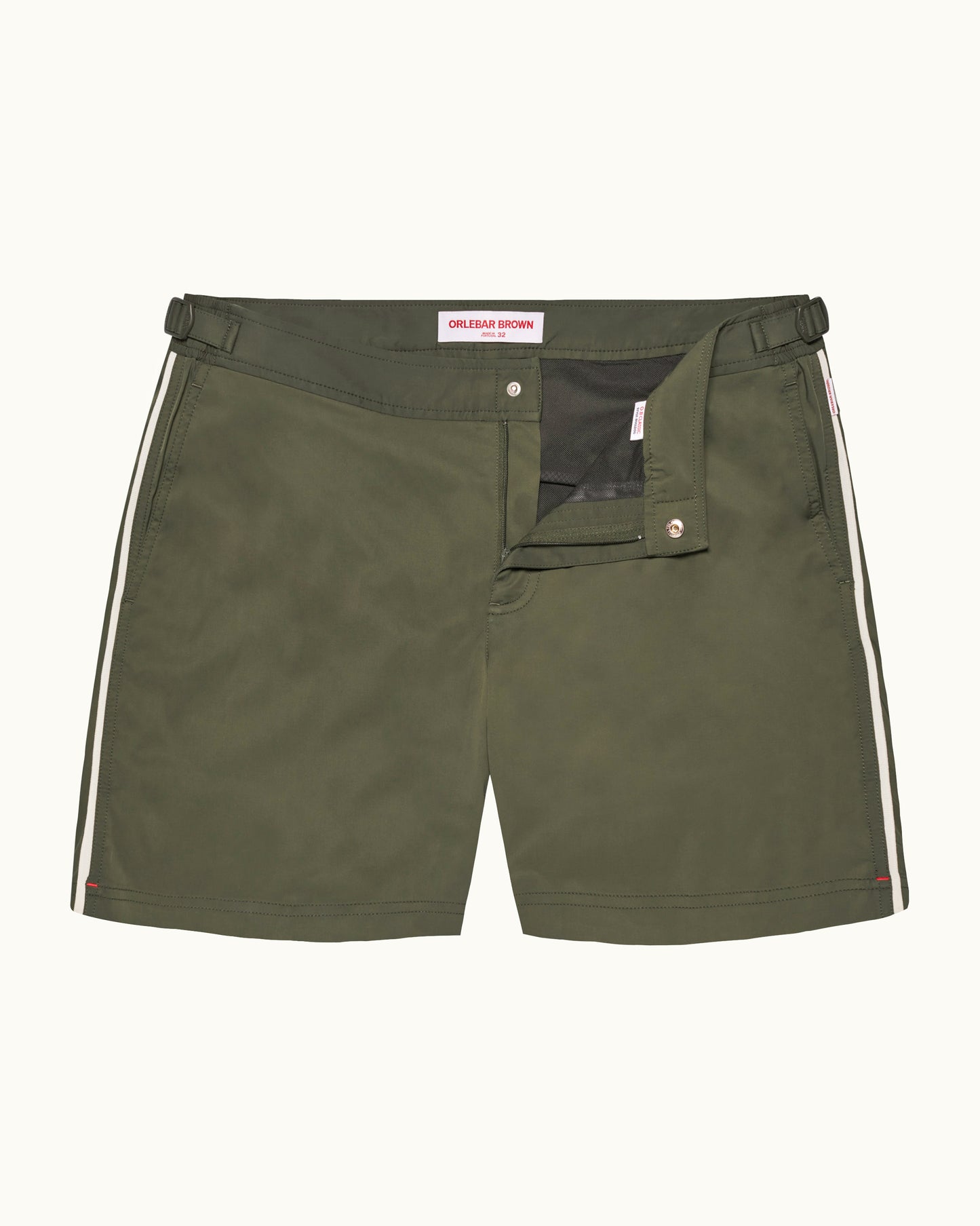 Bulldog Stretch - Palm Mid-Length Stretch Swim Shorts Front View