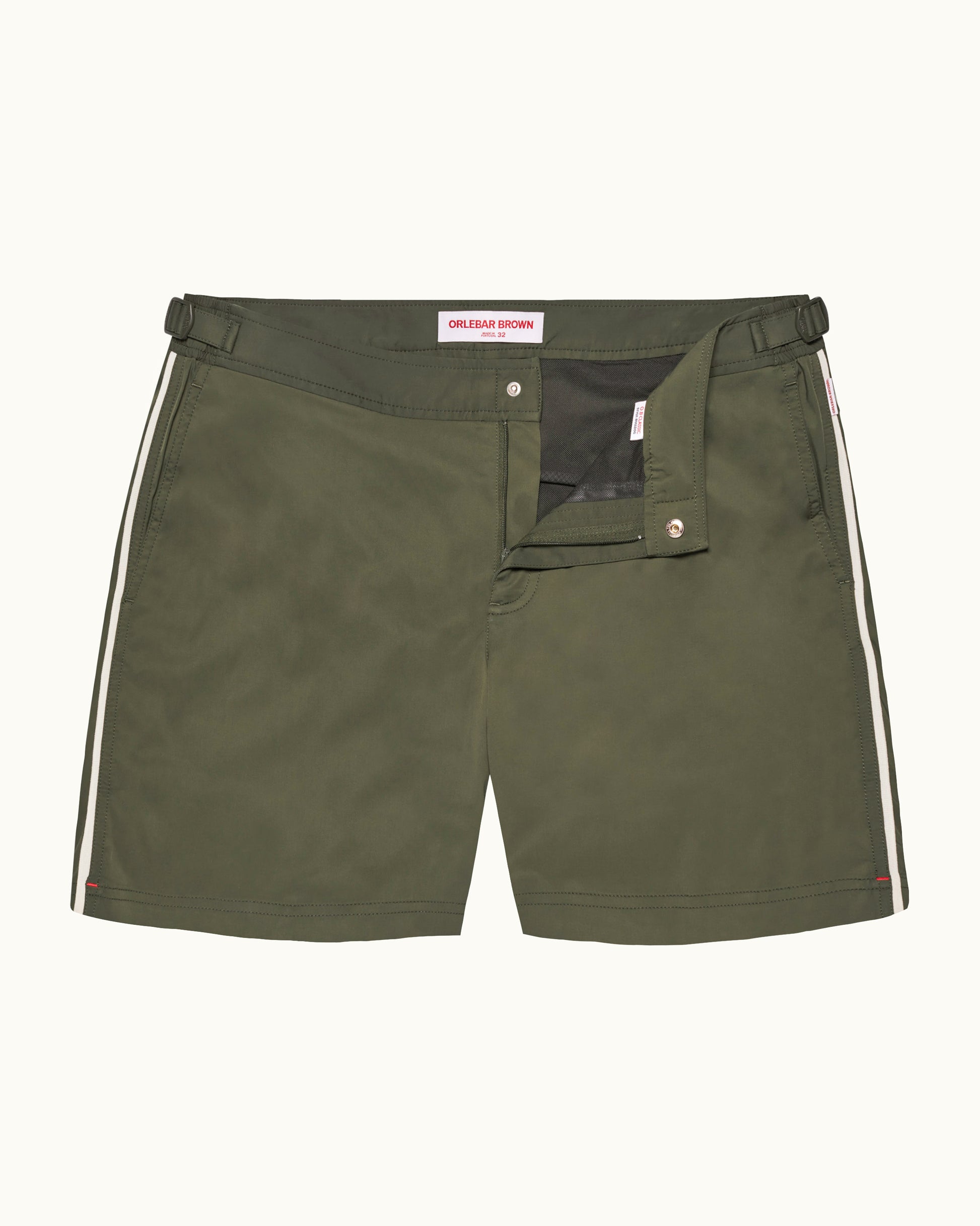 Bulldog Stretch - Palm Mid-Length Stretch Swim Shorts Front View