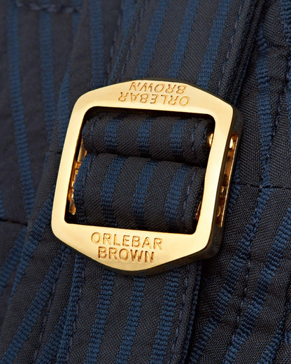 Bulldog - Mens Night Iris Tonal Seersucker Mid-Length Swim Shorts Buckle Detail View