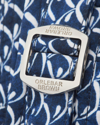 Bulldog - Azul Blue Wave Print Mid-Length Swim Shorts Detail Buckle