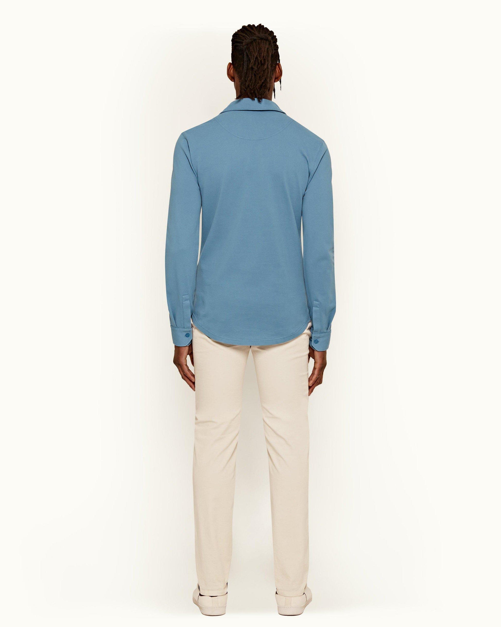 Campbell - Mens Almond Slim Fit Chinos Back Model View