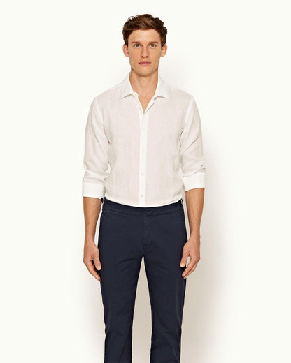 Campbell - Mens Navy Slim Fit Stretch Chinos Front Model View
