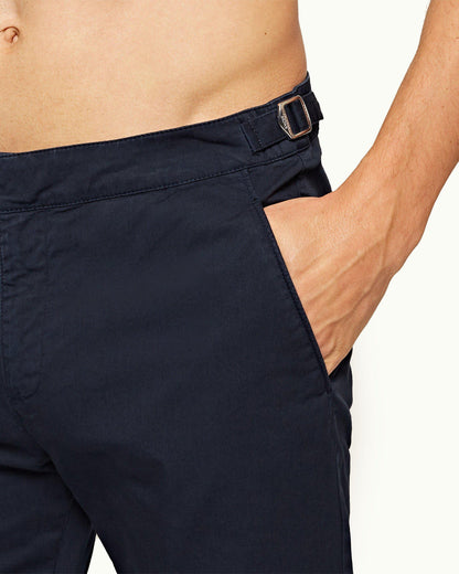 Campbell - Mens Navy Slim Fit Stretch Chinos Detail View