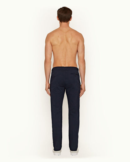 Campbell - Mens Navy Slim Fit Stretch Chinos Back Model View