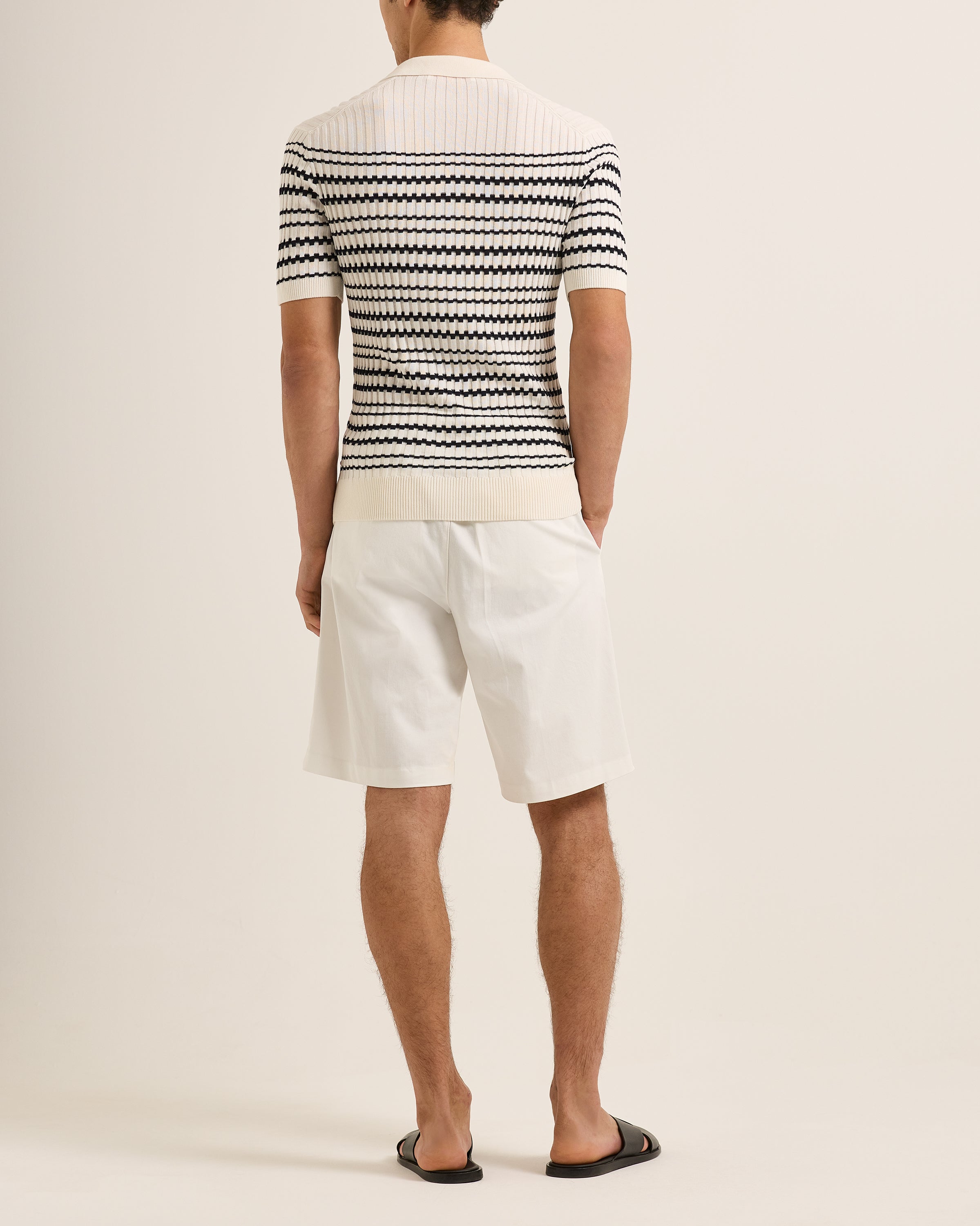 Mens White Knitted Polo Shirt | Orlebar Brown – ORLEBAR BROWN