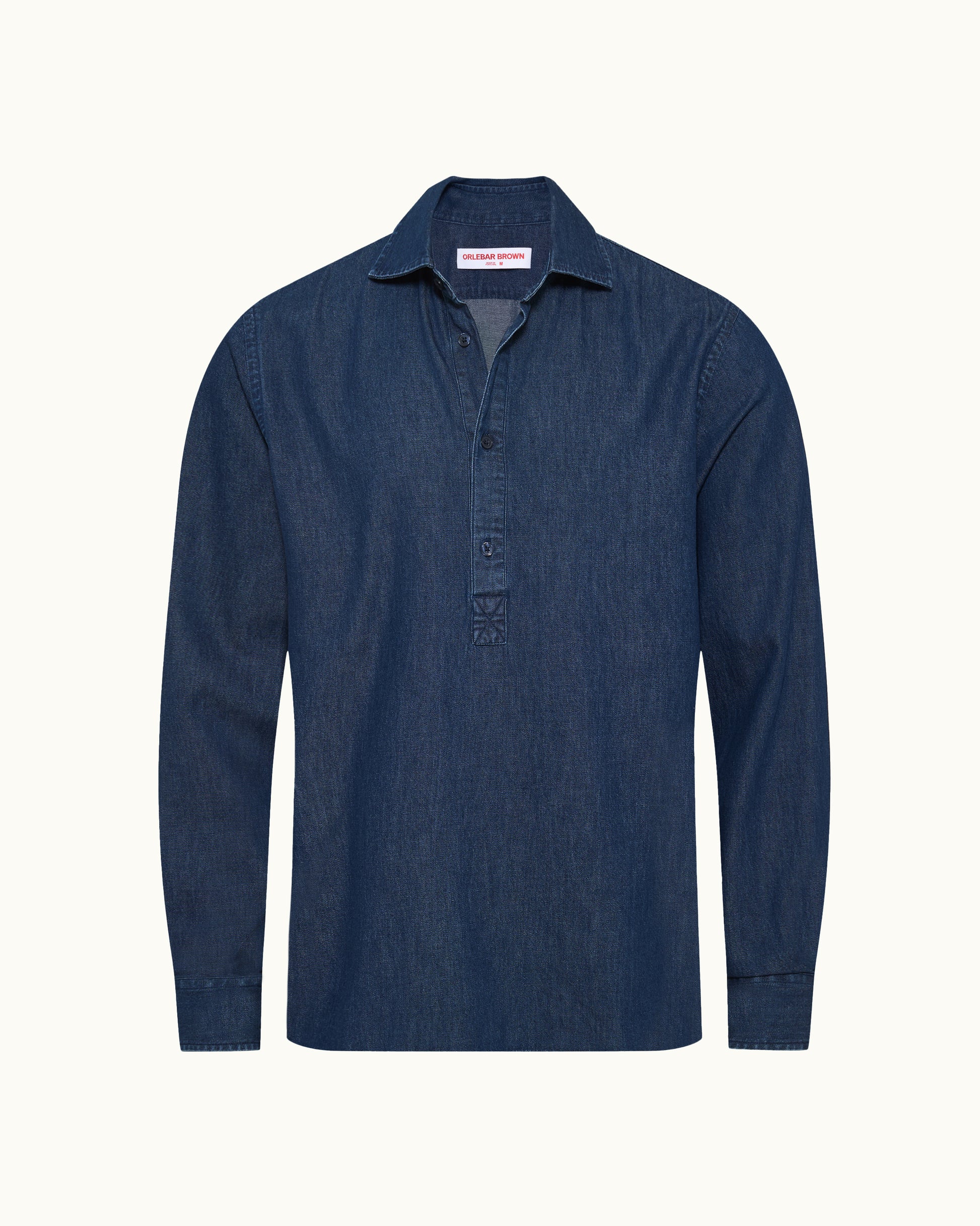 Blue long-sleeve shirt on a white background