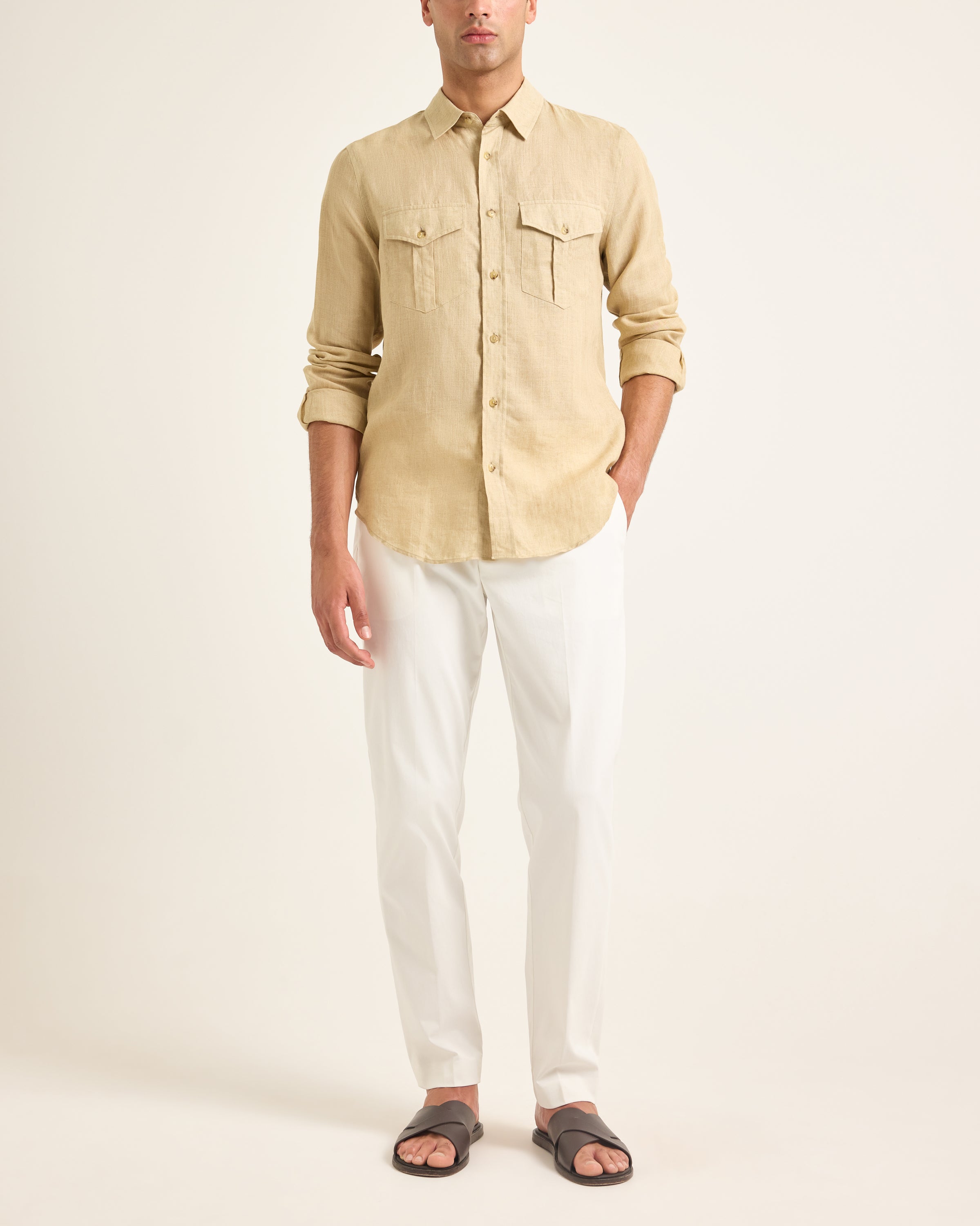 Beige Linen Shirt | Refined Everyday Summer Layer – ORLEBAR BROWN
