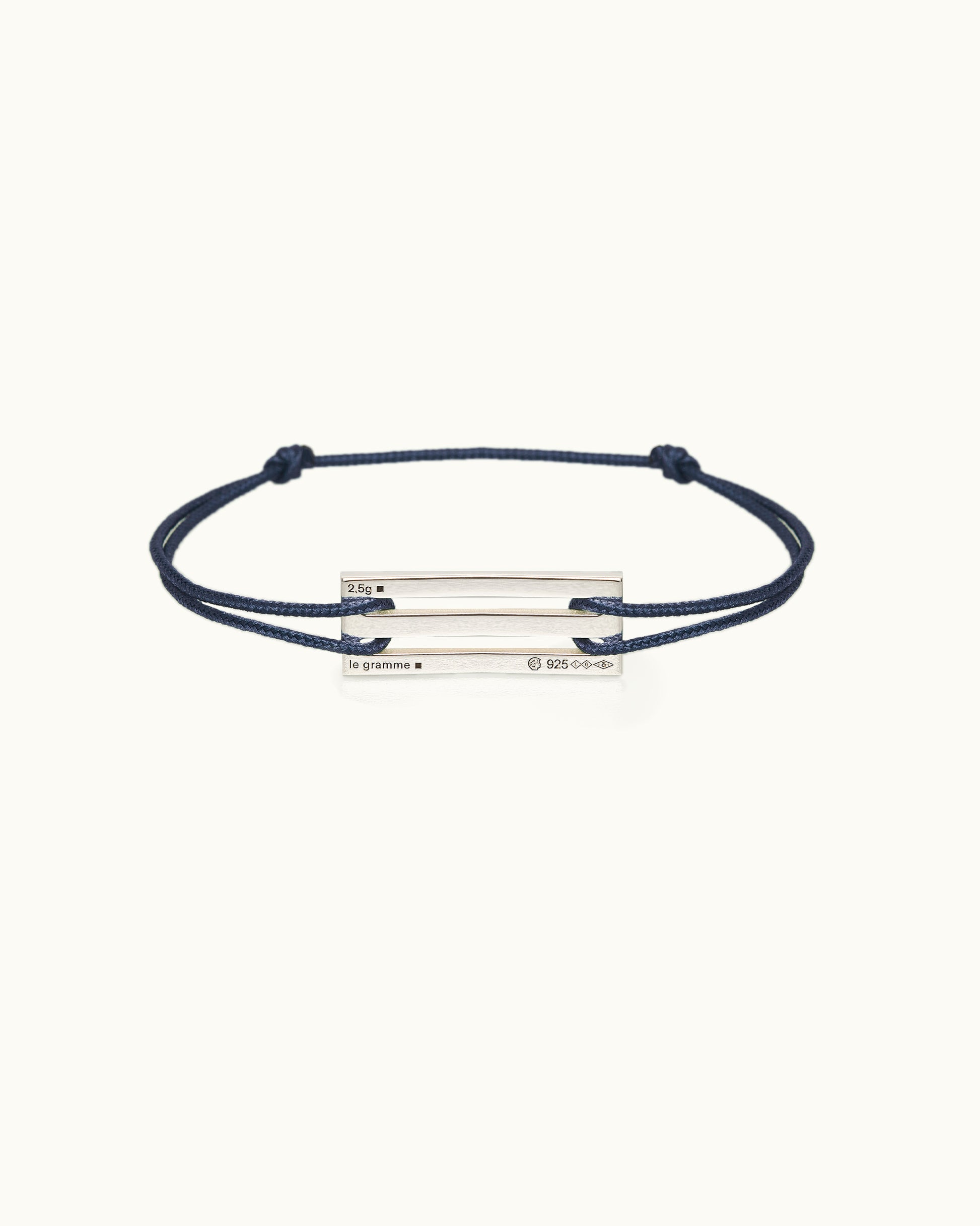 Nato - OB x le gramme Lacquered Navy Blue Cord Bracelet le 2,5g Back