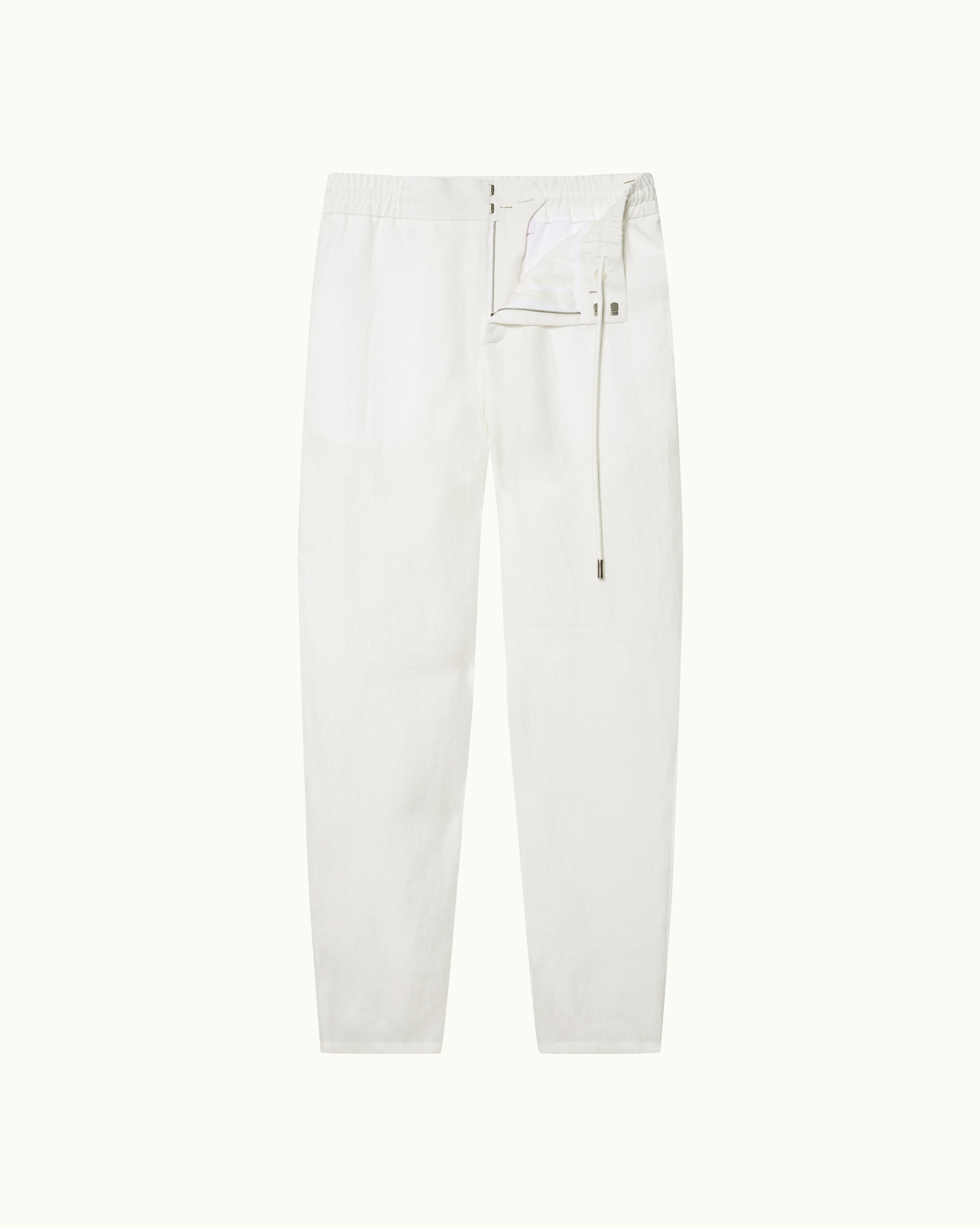 Mens Tailored Fit White Linen Trousers | Orlebar Brown - ORLEBAR BROWN