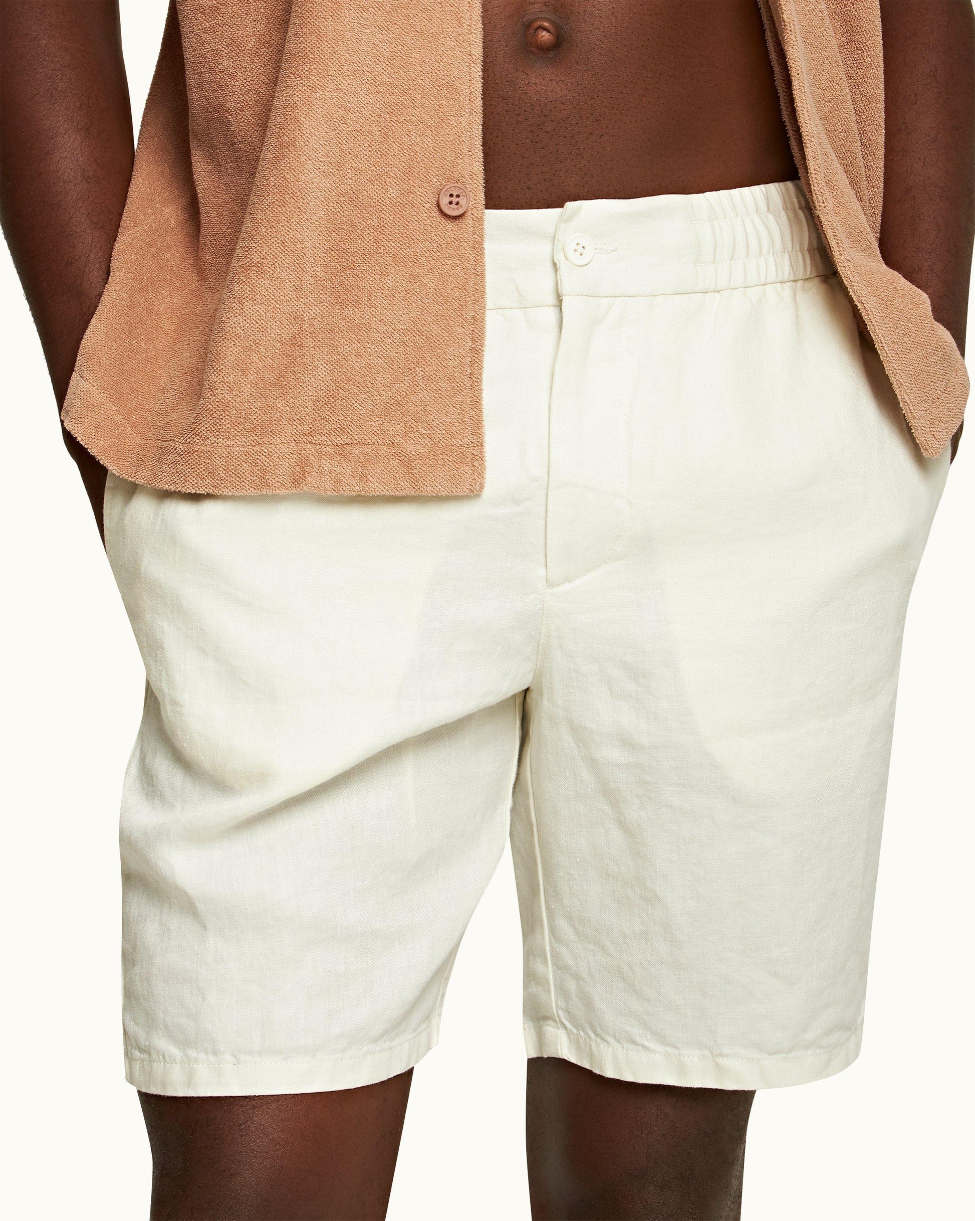 Orlebar Brown Cornell Linen Shorts - Sandbar - White - 38 Orlebar Brown Cornell Linen Shorts - Sandbar - White - 38
