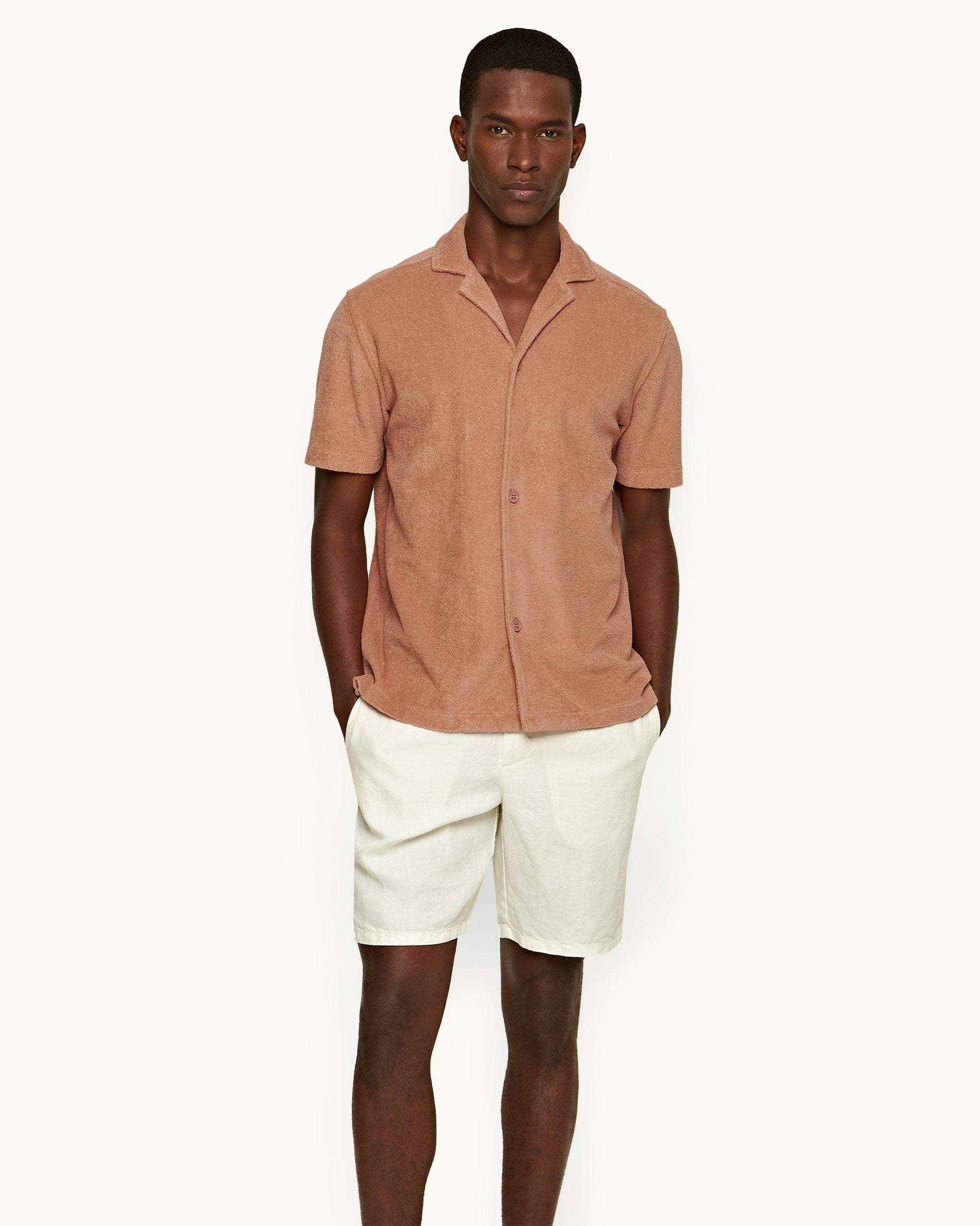 Orlebar Brown Cornell Linen Shorts - Sandbar - White - 38 Orlebar Brown Cornell Linen Shorts - Sandbar - White - 38