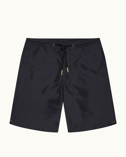 Dane Drawcord - Longest-Length Drawcord Swim Shorts In Night Iris Front View