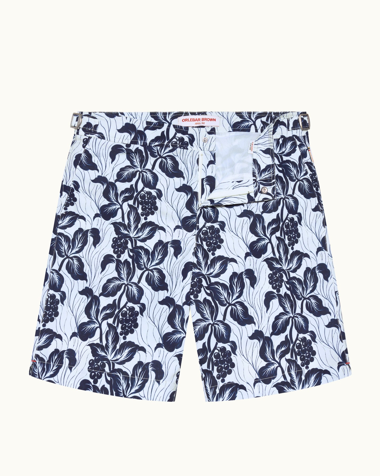 Floral patterned shorts on a white background