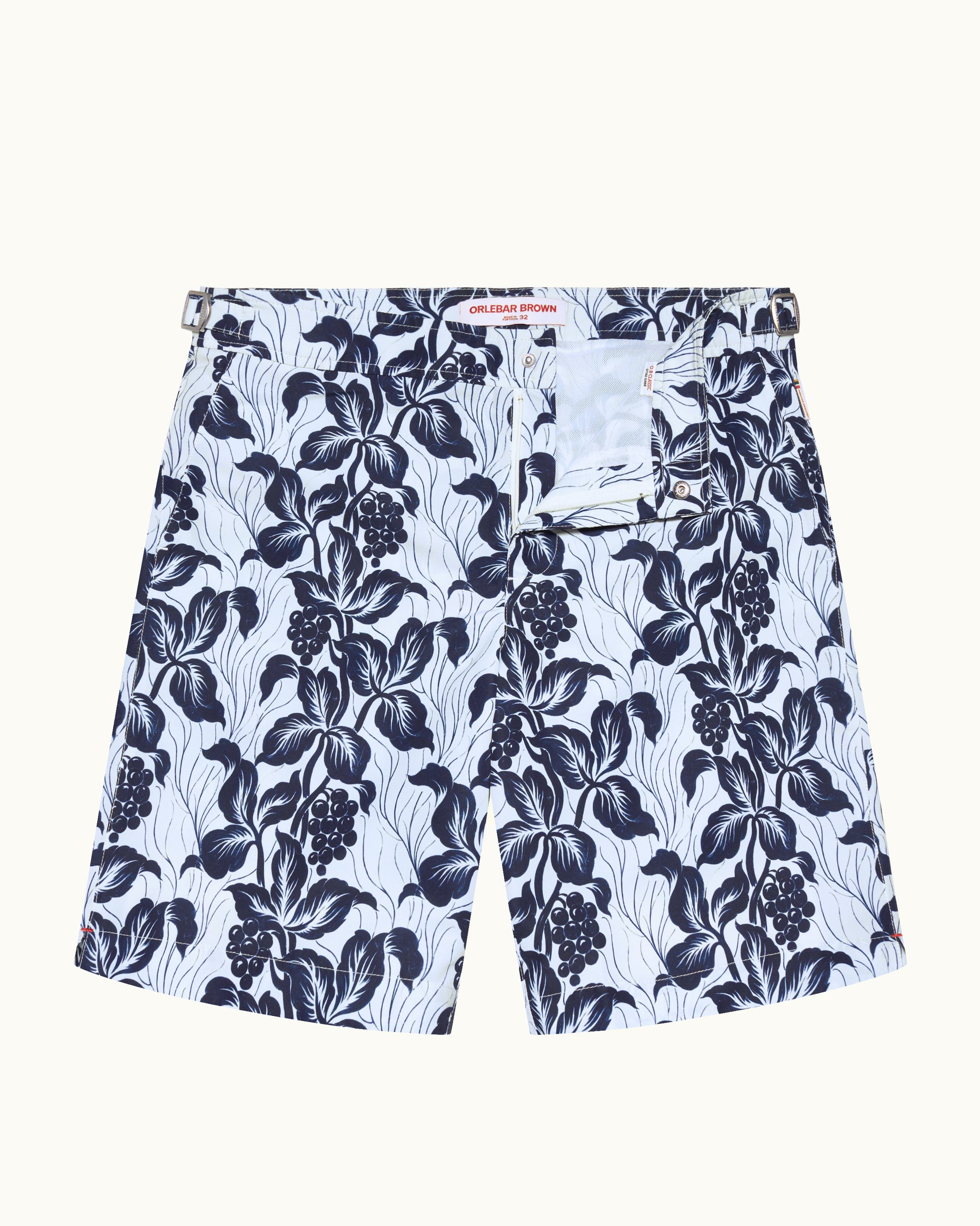 Floral patterned shorts on a white background