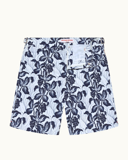 Floral patterned shorts on a white background