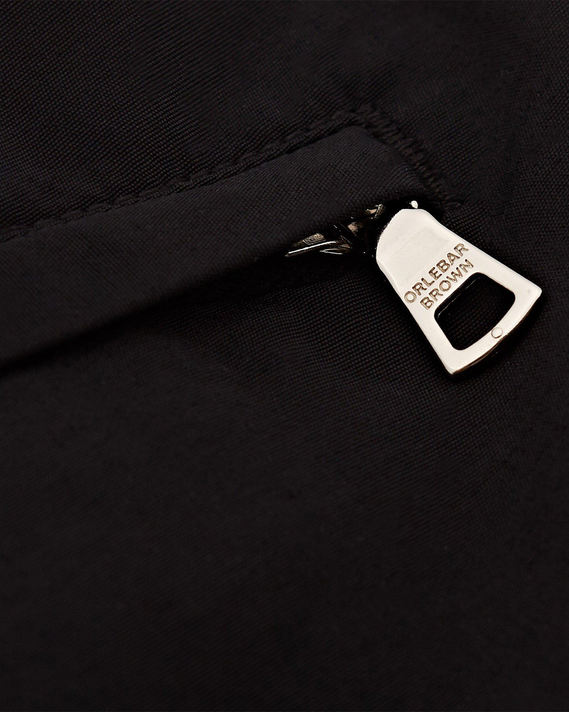 Dane - Mens Black Longest-Length Swim Shorts Zip Detail