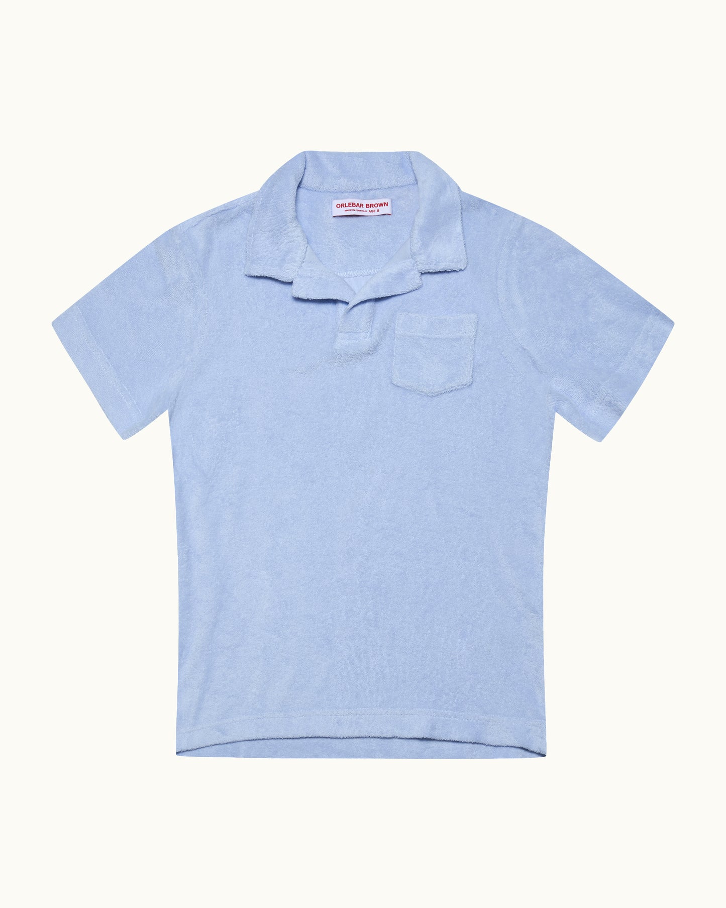 Light blue polo shirt on a white background