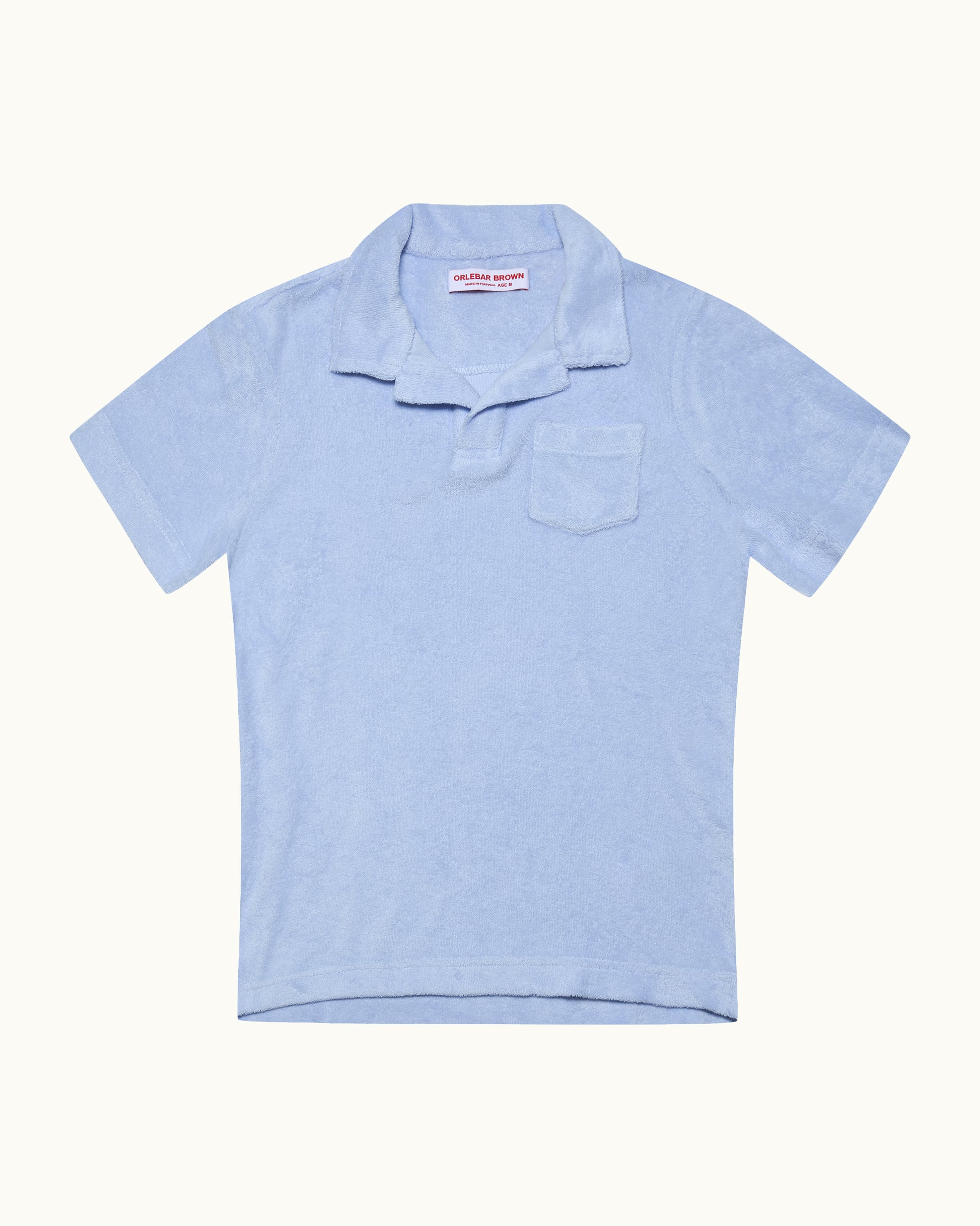Light blue polo shirt on a white background