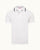 Dominic - Mens White Tipping Collar Knit Polo Shirt Front View