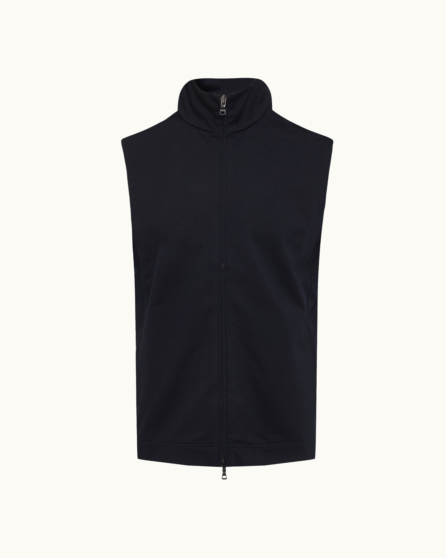 Black sleeveless vest on a white background
