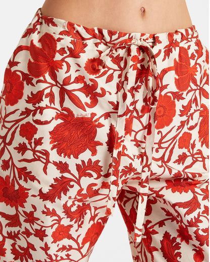 Drawstring Pants - Women's Drawstring Pants Dragonflower Mini Red Detail