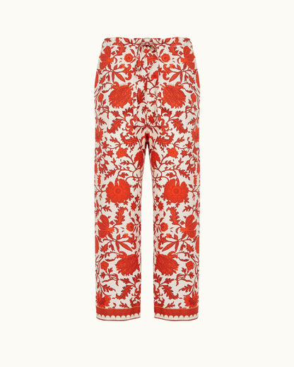 Drawstring Pants - Women's Drawstring Pants Dragonflower Mini Red Front