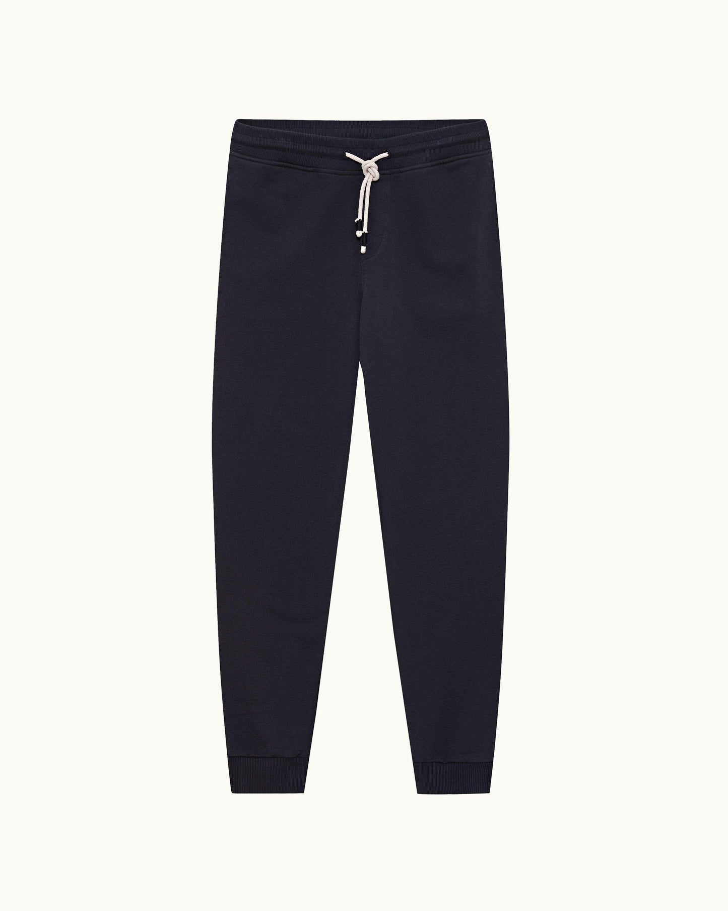 Duxbury Contrast - Mens Night Iris Contrast Classic Fit Washed Organic Cotton Sweatpants Front View