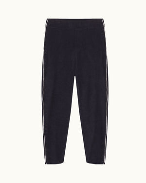 Duxbury - Tailored Fit Scaramanga Towelling Drawcord Sweatpants in Night Iris Front