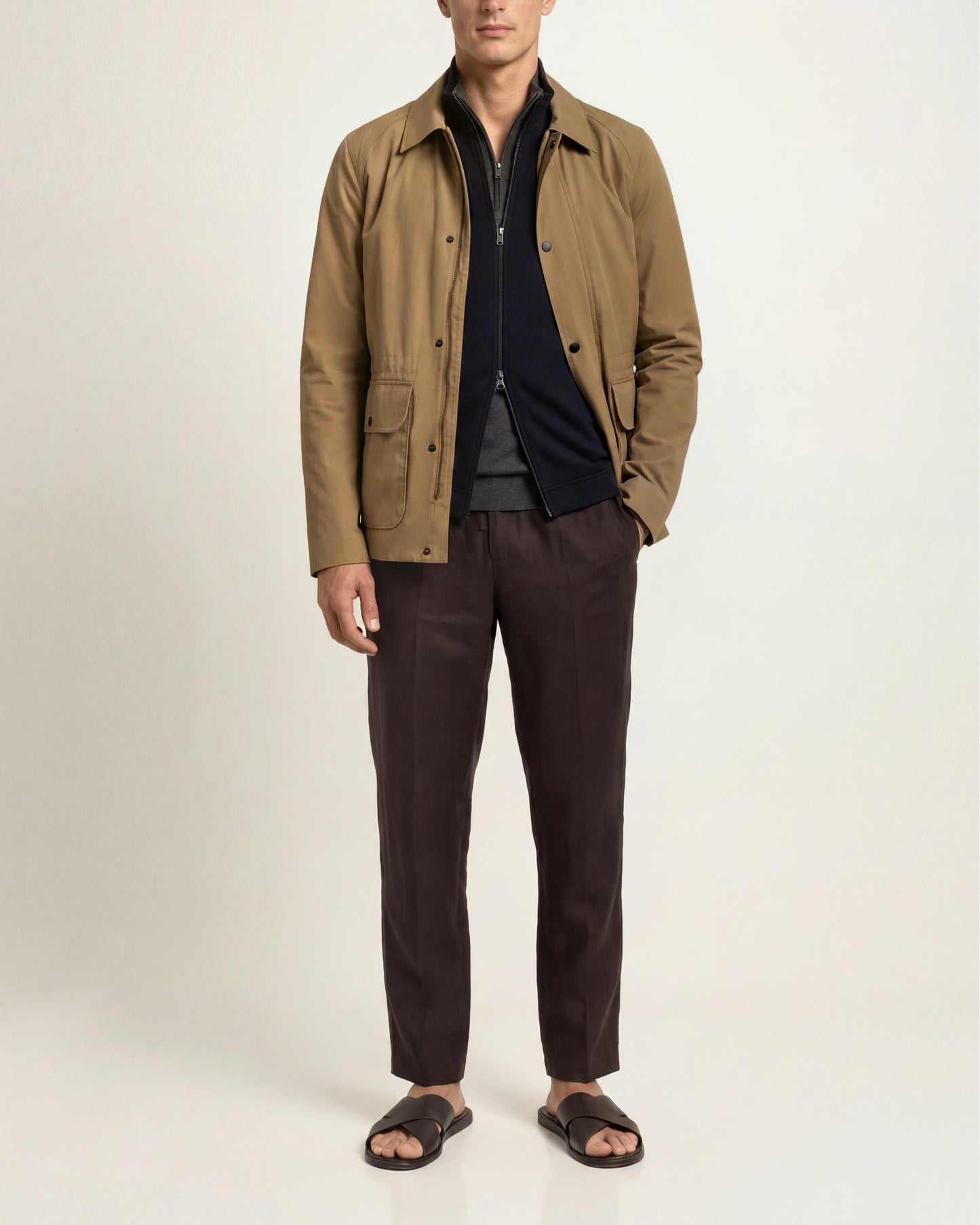 Utility jacket in Beige Dijon