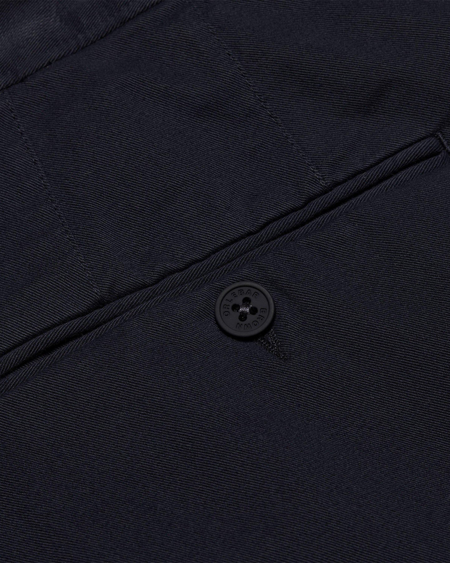 Fallon Stretch - Mens Dark Navy Tailored Fit Stretch-Cotton Chinos Detail 3 View