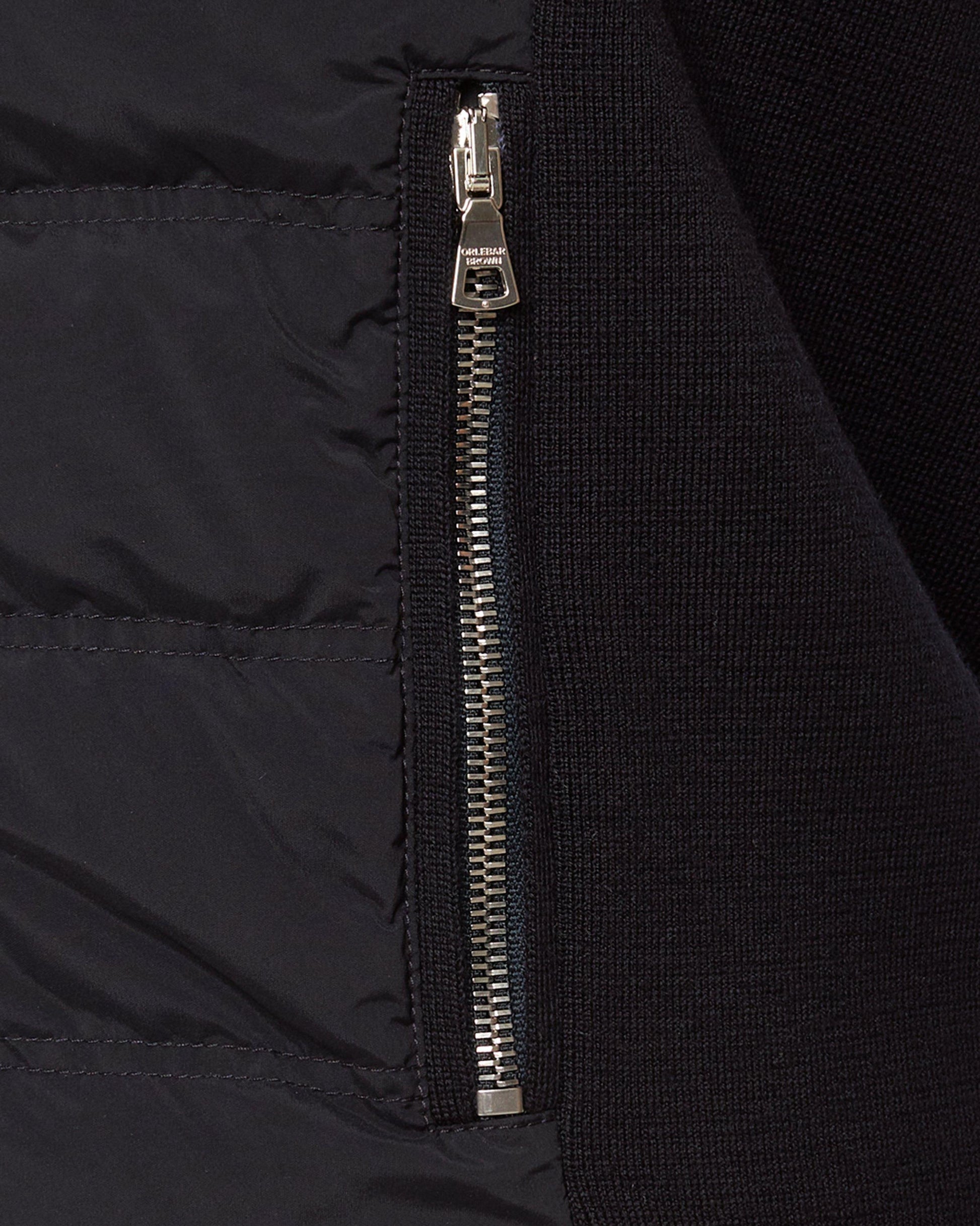 Fitzroy - Mens Night Iris Down-Fill Knitted Panel Gilet Detail 2 View