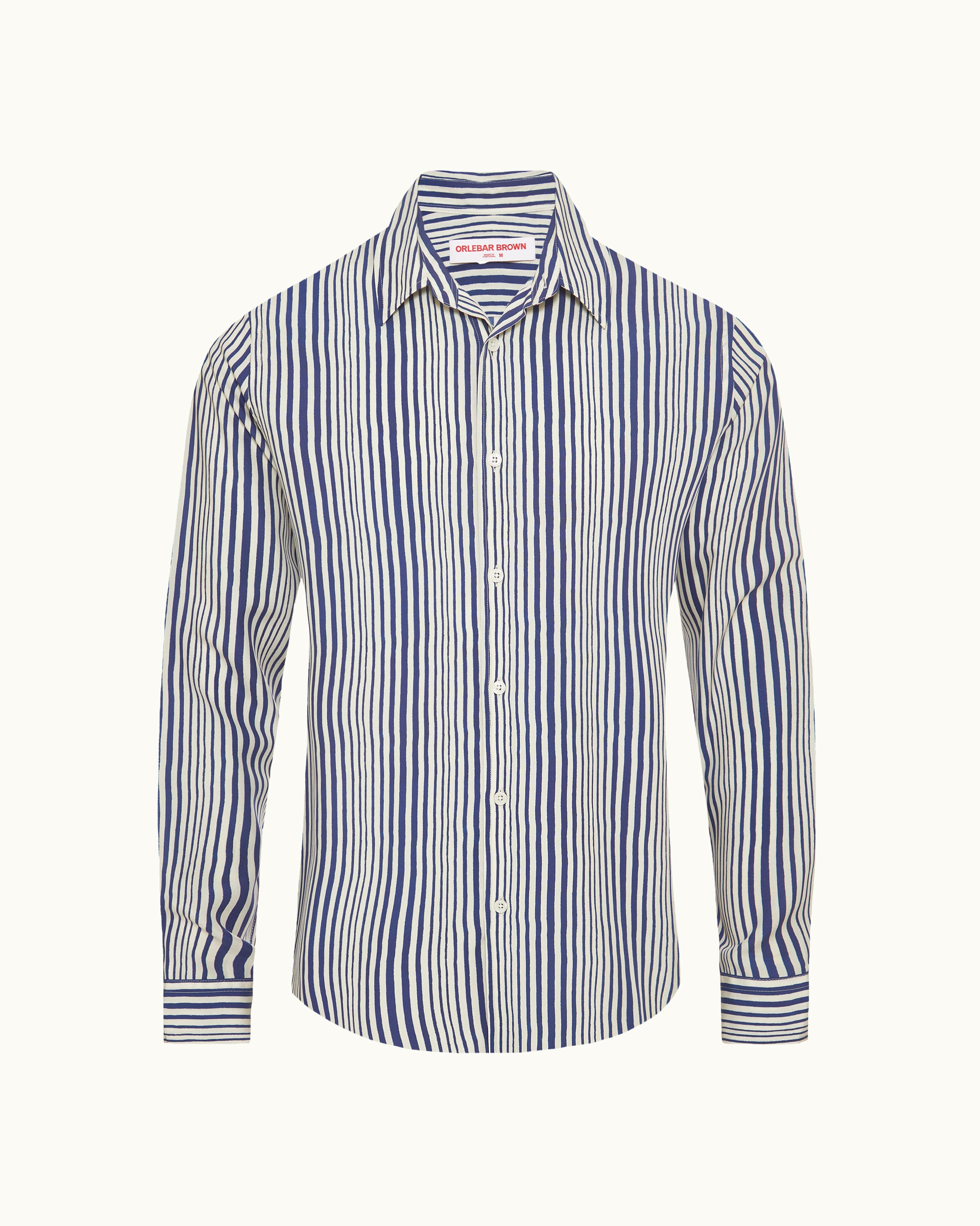 Orlebar Brown | Men's Classic Collar Tailored Fit Linen Shirt With