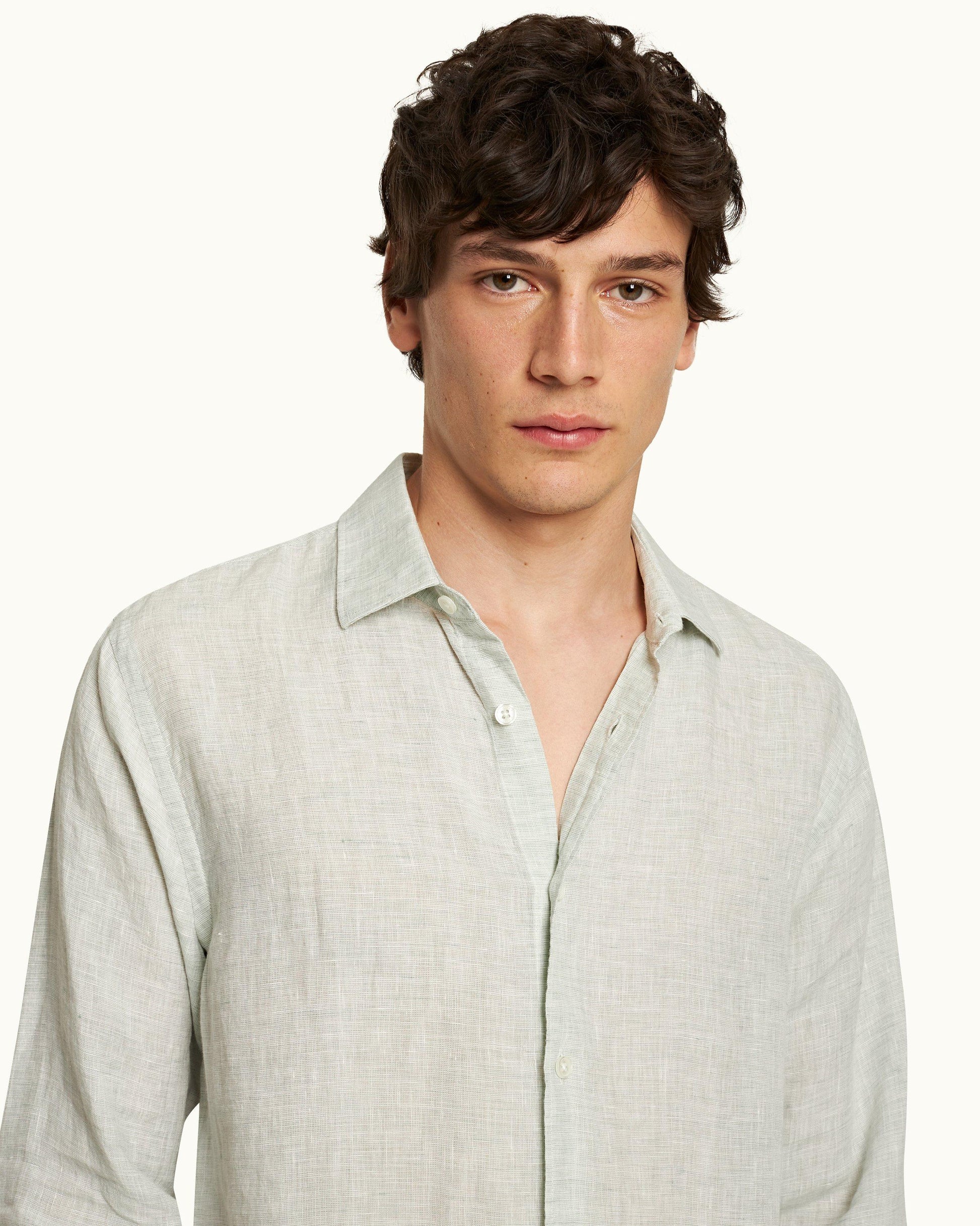 jade mens dress shirt Cigar Couture Men's Abstract Print Long Sleeve Sport Shirt M-1402 Jade