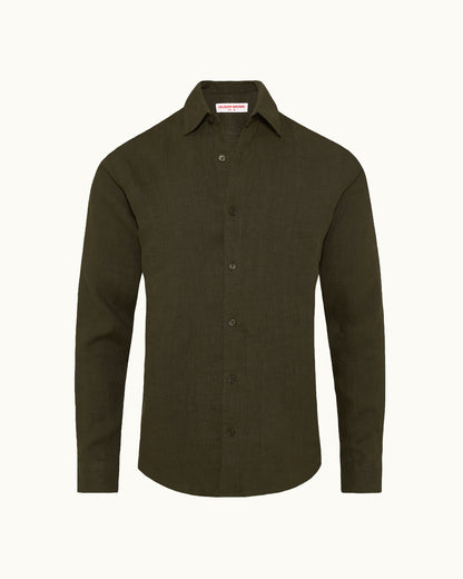 Dark green shirt on a white background